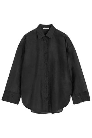 Derris Silk Organza Shirt in Black