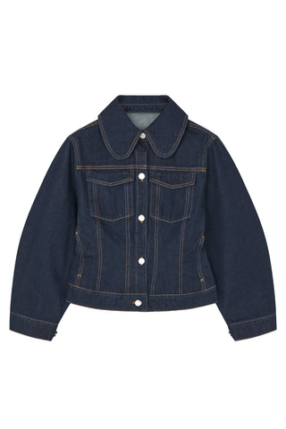 Villies Denim Jacket in Dark Blue Rinsed