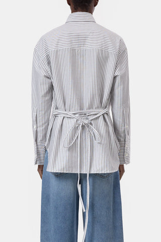 Belted Shirt in Cinder Brown