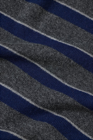 Crew Neck Sweater in Dark Grey Stripe