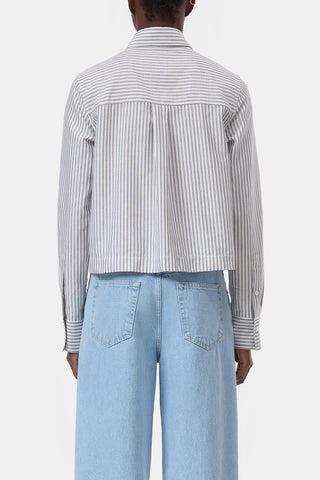 Cropped Classic Shirt in Cinder Brown