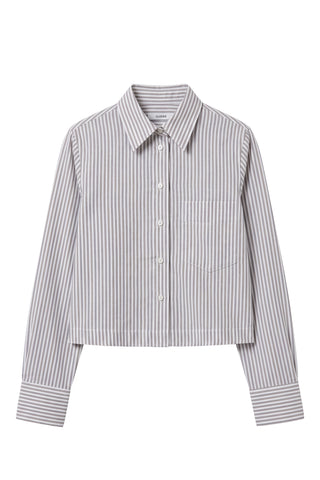 Cropped Classic Shirt in Cinder Brown