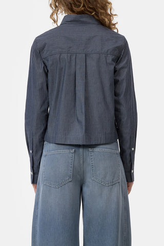 Cropped Classic Shirt in Dark Night