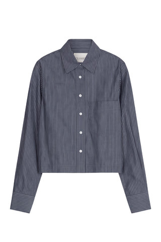 Cropped Classic Shirt in Dark Night