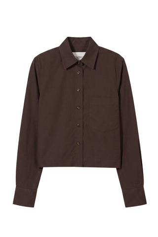 Classic Cropped Shirt in Mahogany