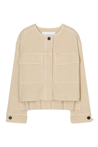 Cropped Utility Jacket in Camel Beige