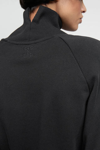 Draped Turtleneck in Black