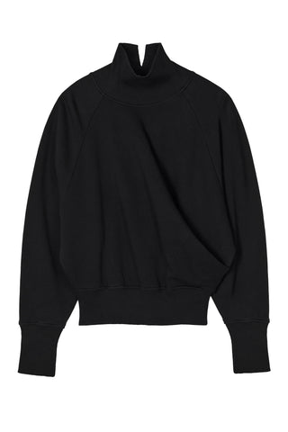 Draped Turtleneck in Black