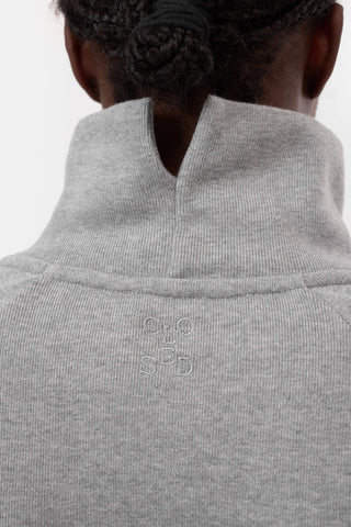 High Neck Sweatshirt in Light Grey Melange