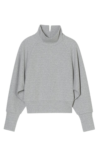 High Neck Sweatshirt in Light Grey Melange