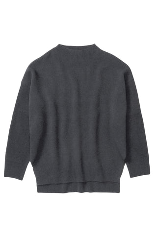 High Neck Long Sleeve in Dark Grey Melange