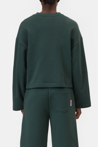 Long Sleeve Crew in Royal Green