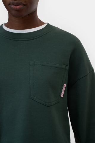 Long Sleeve Crew in Royal Green