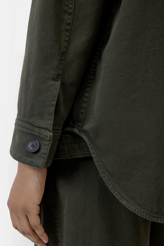 Oversize Shacket in Juniper Green