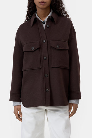 Oversize Shacket in Mahogany Brown
