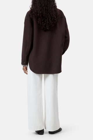 Oversize Shacket in Mahogany Brown