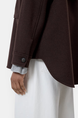 Oversize Shacket in Mahogany Brown