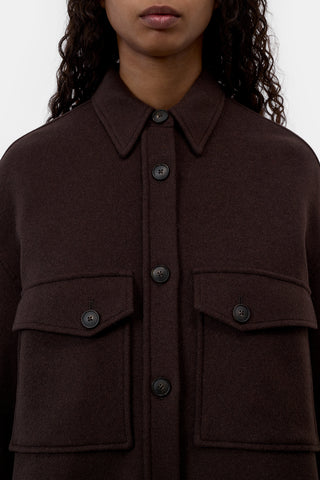 Oversize Shacket in Mahogany Brown