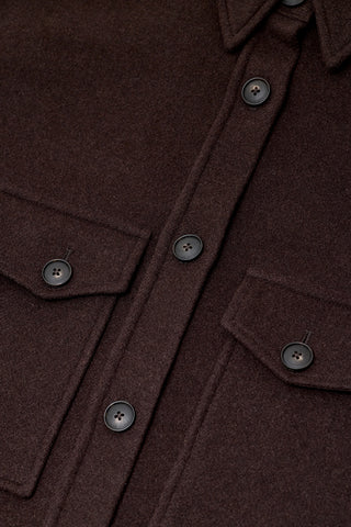 Oversize Shacket in Mahogany Brown