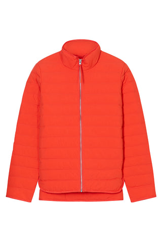 Quilted Zip Jacket in Coral Red