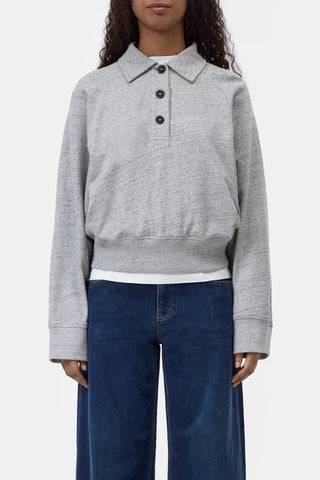 Rugby Long Sleeve in Light Grey Melange