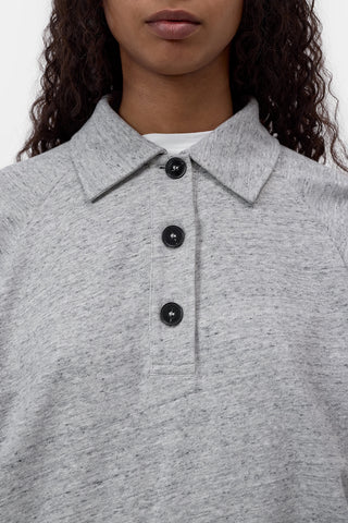 Rugby Long Sleeve in Light Grey Melange