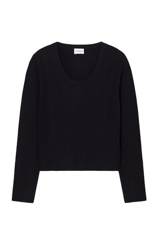 Scoop Neck Long Sleeve in Black