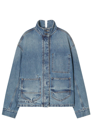 Shacket in Mid Blue
