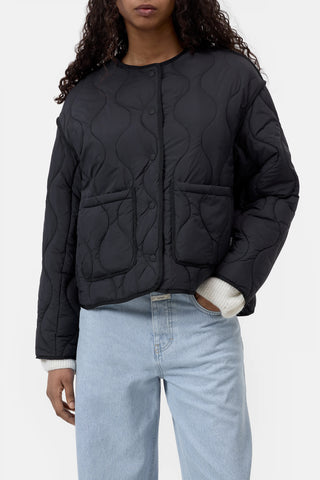 Short Quilted Jacket in Black