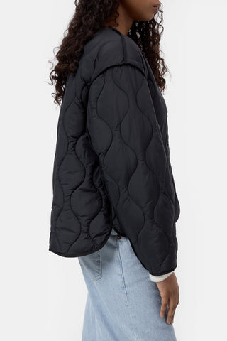 Short Quilted Jacket in Black