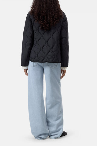 Short Quilted Jacket in Black