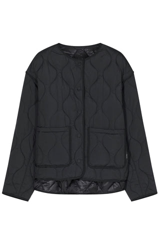 Short Quilted Jacket in Black