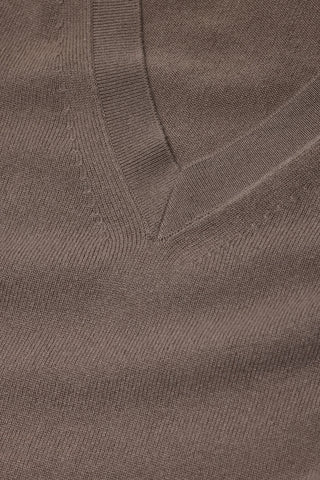 Slim V Neck in Hazel Beige