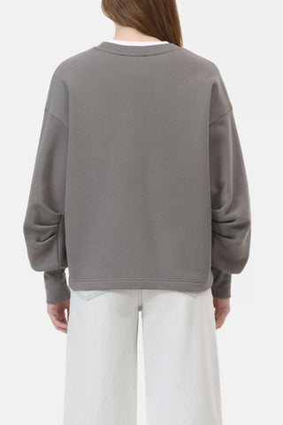 Wide Sleeve Sweatshirt in Led Grey