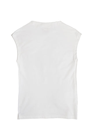 Straight Neck Sleeveless Top in Ivory