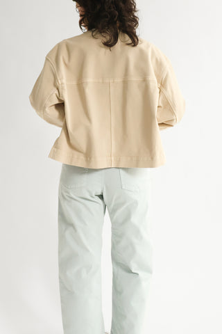 Cropped Utility Jacket in Camel Beige