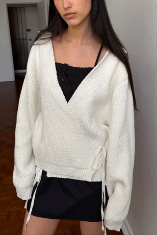 Wrap Cardigan in Snow