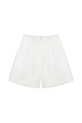 Pintuck Short in White