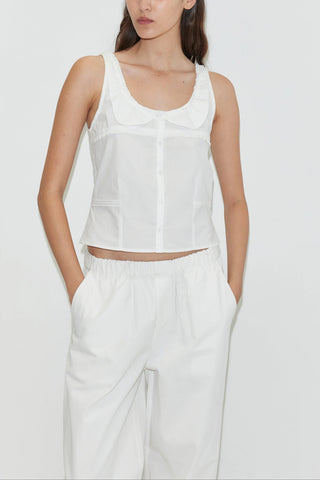 Snap Tab Pant in White