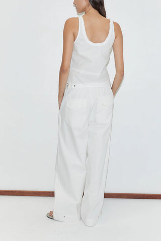 Snap Tab Pant in White