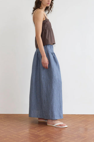 Maxi Skirt in Azure Stripe