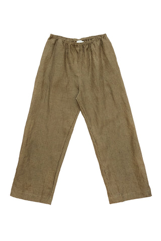 Linen Ease Trouser in Pine Check