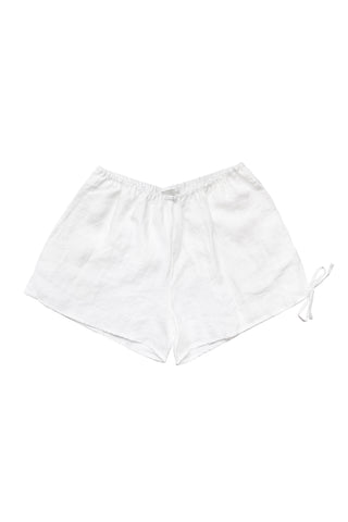 Side Tie Short in White