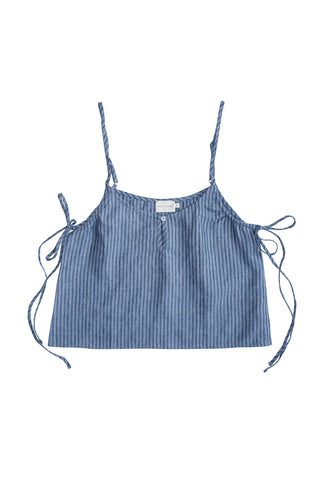 V Neck Cami in Azure Stripe