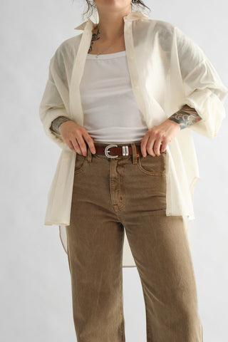 Derris Silk Organza Shirt in Soft White