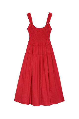 Clover Dress in Deep Tomato