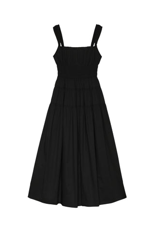 DEN Women's Clover Cotton Fit & Flare Midi-Dress - Black - Size XS DEN Women's Clover Cotton Fit & Flare Midi-Dress - Black - Size XS