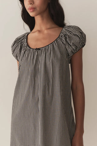 Julia Dress in Noir La Maddalena Gingham