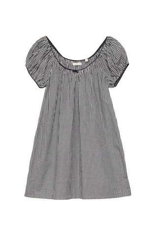Julia Dress in Noir La Maddalena Gingham