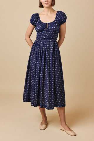 Quinn Dress in Bleu Foulard De La Mer